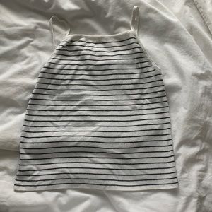 Brandy Melville black and white striped knit tank